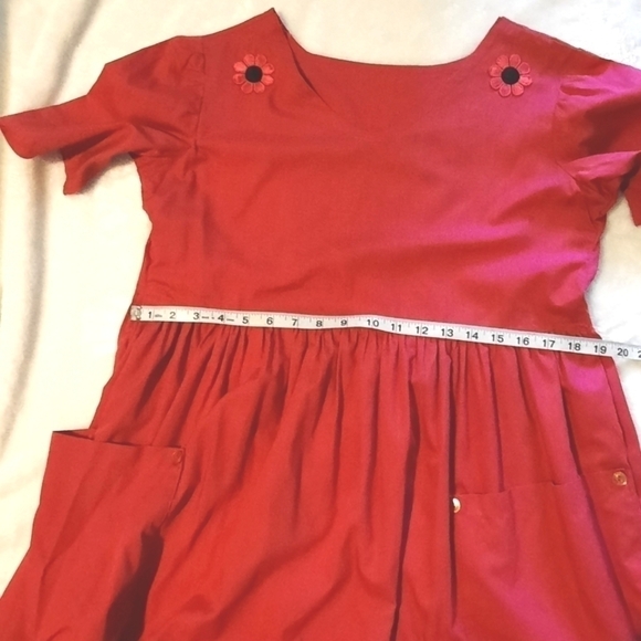 VINTAGE Handmade Fuscia Pink Lounge House Dress Mumu Large 70's, 80's, 90's - Picture 3 of 8